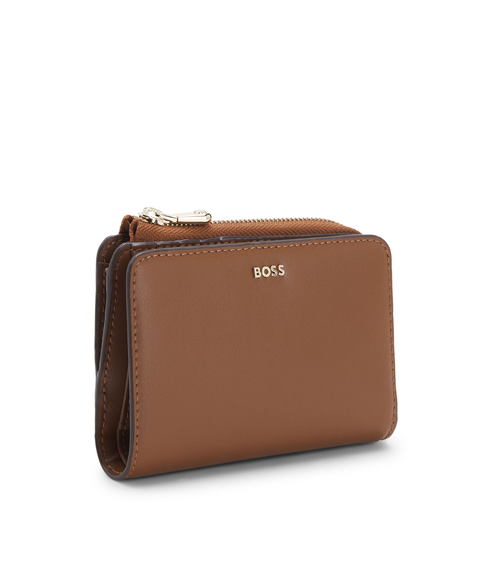 BOSS - Logo-lettering wallet with zip - Brown