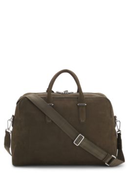 BOSS ONE leather duffel bag, Light Green