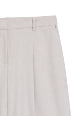 Regular-fit trousers in soft flannel, White