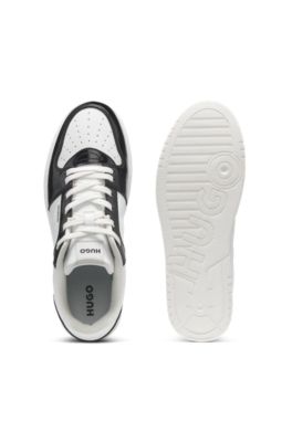Deportivas con bloques de color y detalles de logo, Blanco