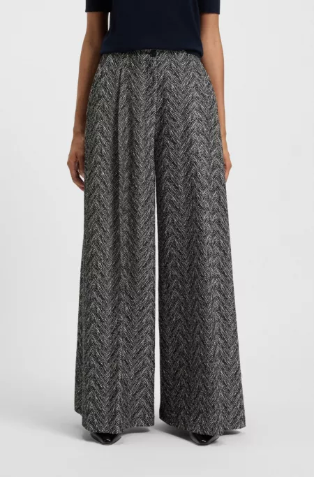 Regular-fit trousers in herringbone tweed