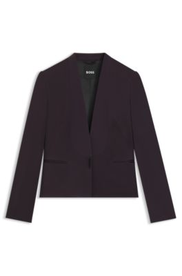 Blazer de esmoquin regular fit con solapas tipo chal, Luz p&uacute;rpura