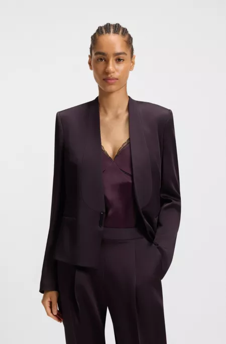Regular-fit tuxedo blazer with shawl lapels