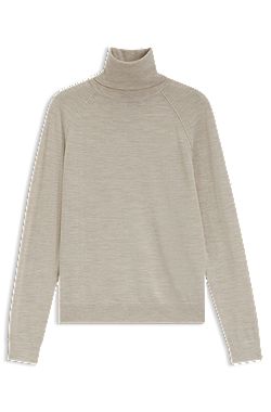 Slim-fit turtleneck sweater in extra-fine merino wool