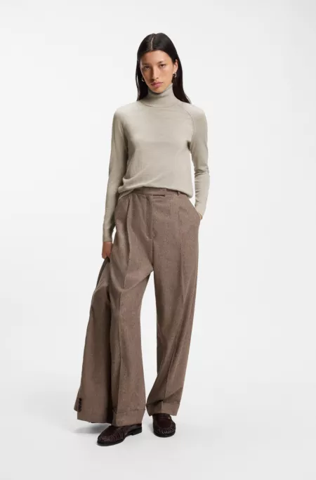 Slim-fit turtleneck sweater in extra-fine merino wool