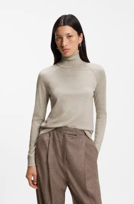 Slim-fit turtleneck sweater in extra-fine merino wool