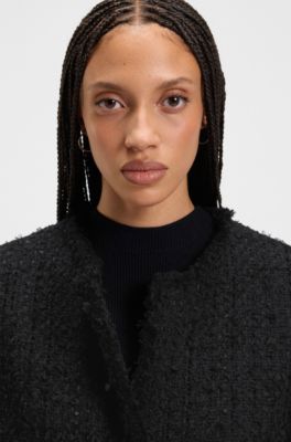 Oversized-fit blazer in velvet tweed, Patterned