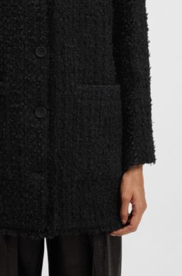 Oversized-fit blazer in velvet tweed, Patterned