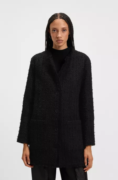 Oversized-fit blazer in velvet tweed