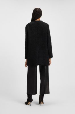 Oversized-fit blazer in velvet tweed, Patterned