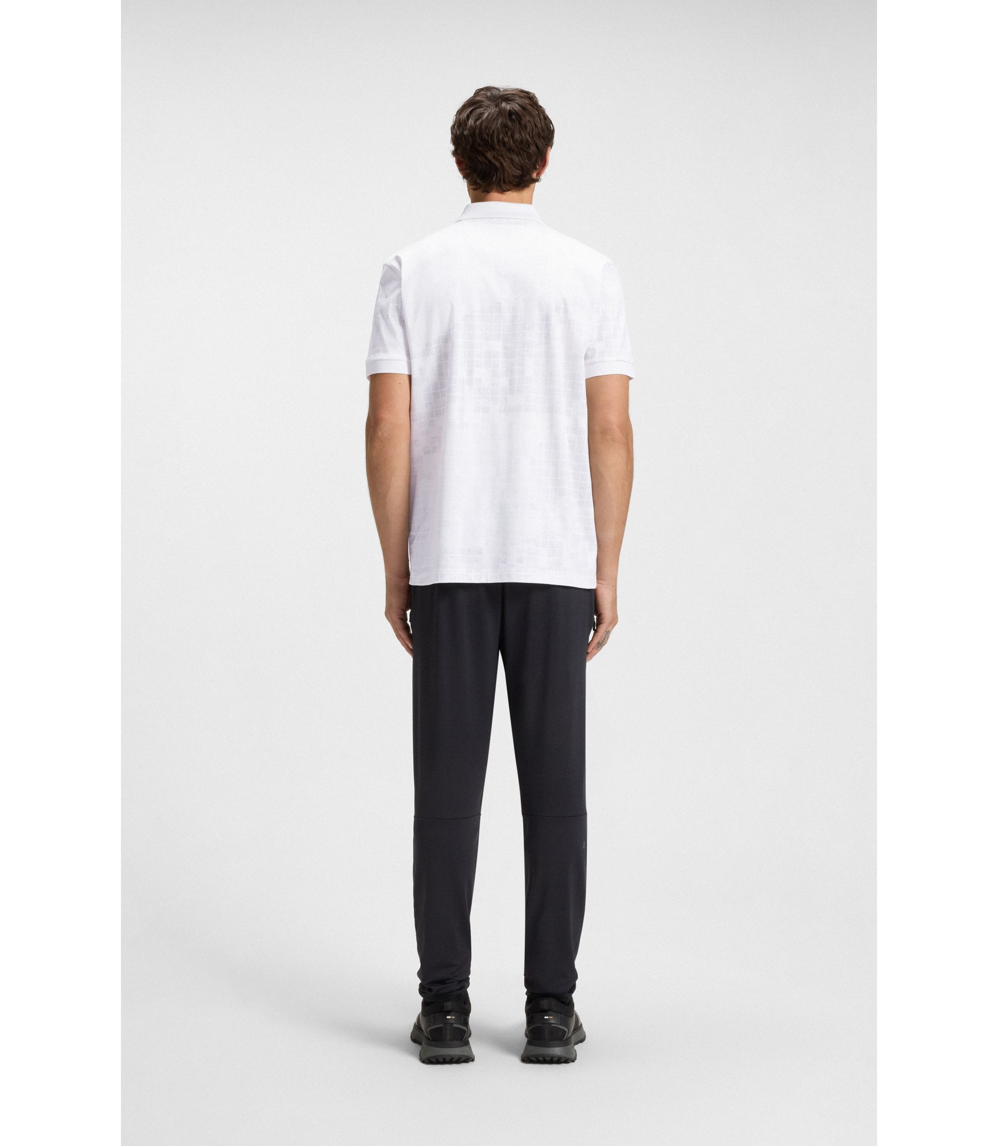 BOSS - Printed-graphic polo shirt in mercerised cotton - White
