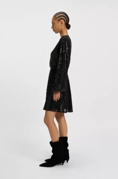 Sequin dress with wrap front