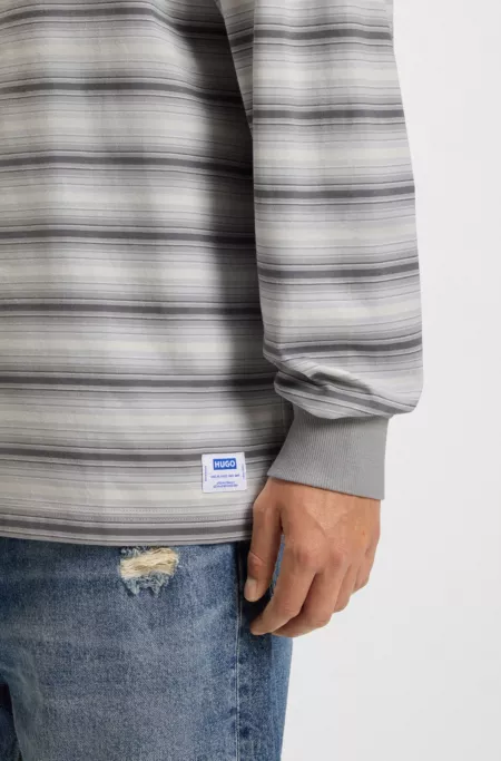 Horizontal-stripe T-shirt in cotton