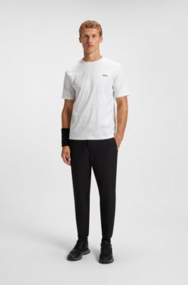Printed-graphic T-shirt in mercerised cotton, White