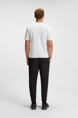 Printed-graphic T-shirt in mercerised cotton, White