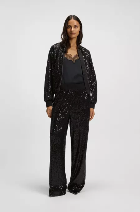 Relaxed-fit jacket with sequin embellishments
