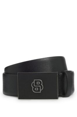 Reversible belt in Italian leather, Black