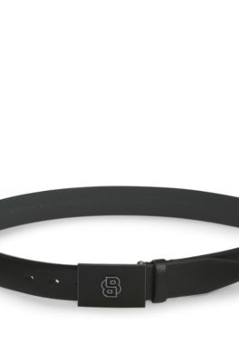 Reversible belt in Italian leather, Black