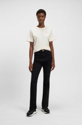 Low-top trainers with suede and faux leather, Black