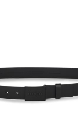 Italian leather belt, Black