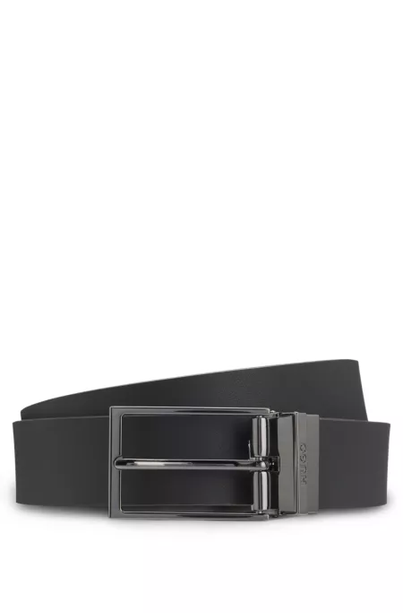 Italian-made reversible belt in leather