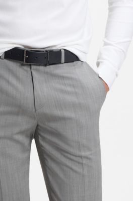 Cintur&oacute;n reversible de piel hecho en Italia, Negro