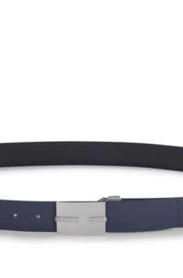 Reversible belt in Italian leather, Blue