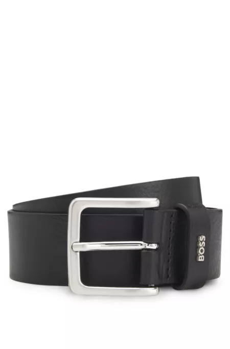 Logo-keeper belt in leather