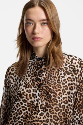 Blusa oversize fit con estampado de leopardo, Fantas&iacute;a