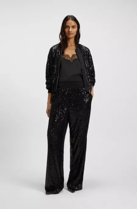 Lace-detail camisole in satin