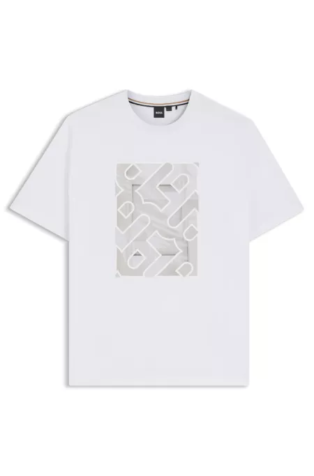 Cotton-jersey T-shirt with monogram artwork
