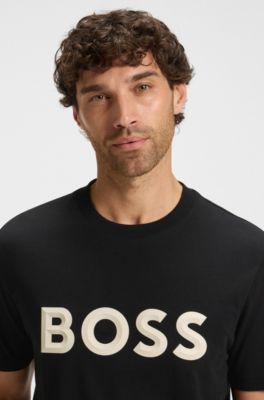 3D-logo T-shirt in cotton jersey, Black