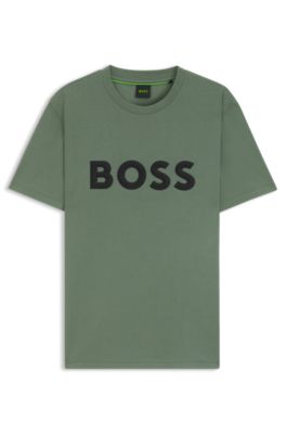 Camiseta de punto de algod&oacute;n con logo en 3D, Cal