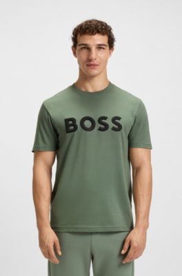 Camiseta de punto de algod&oacute;n con logo en 3D, Cal