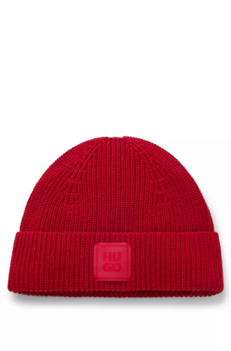 Logo-label beanie hat in a wool blend