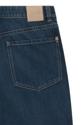 Wide-leg jeans with front pleats, Dark Blue