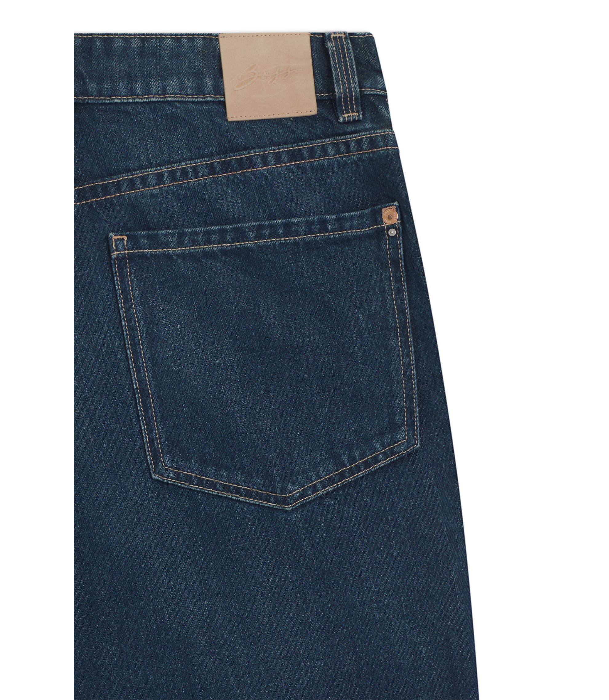 BOSS - Wide-leg jeans with front pleats - Dark Blue