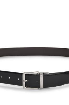 Reversible belt in Italian leather, Black
