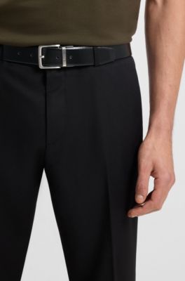 Cintur&oacute;n reversible de piel italiana, Negro