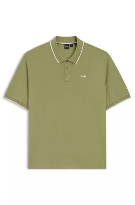 Cotton-piqué polo shirt with contrast logo