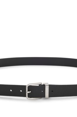 Ceinture Business r&eacute;versible en cuir italien, Noir