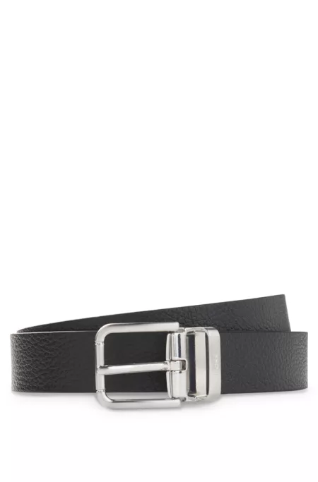 Reversible Italian-leather business belt