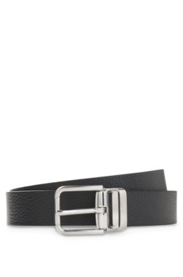 Cintur&oacute;n business reversible en piel italiana, Negro