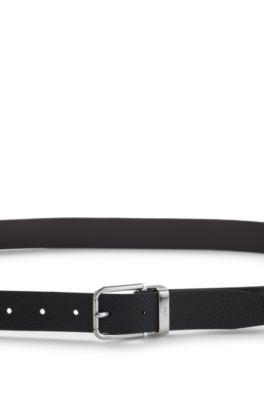 Cintur&oacute;n business reversible en piel italiana, Negro