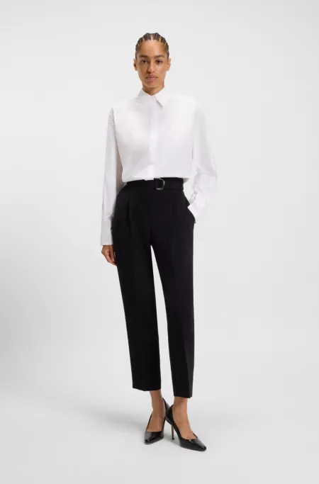 Relaxed-fit blouse in cotton poplin