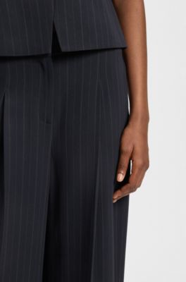 Regular-fit trousers with pinstripe, Dark Blue