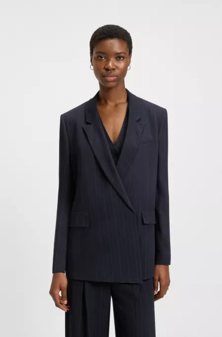 Relaxed-fit blazer with pinstripe