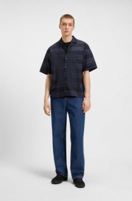 Faux-suede trainers with low profile, Black