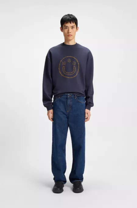 Mesh-trim trainers in faux leather