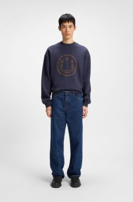 Deportivas de piel sint&eacute;tica con detalles de malla, Negro